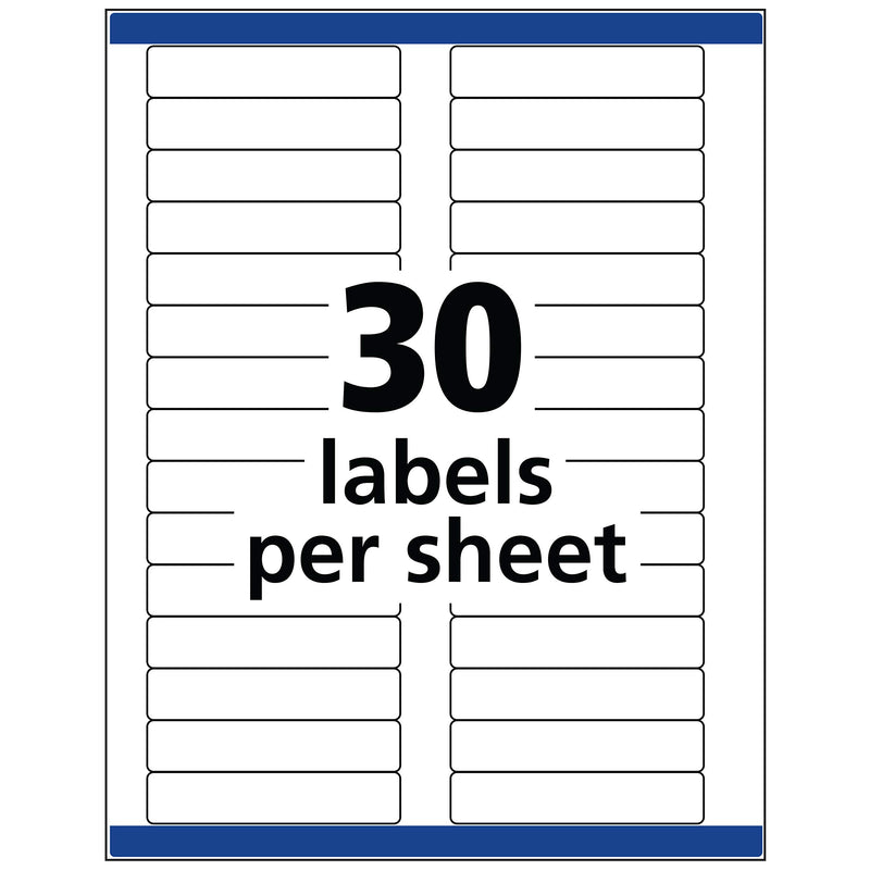 Avery 5029 Clear Self-Adhesive Filing Labels, 3-7/16 x 2/3, 15 sheets, 450 Labels 1 Pack