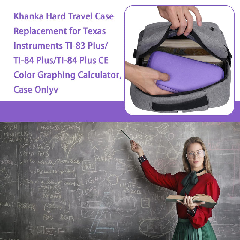 Khanka Hard Travel Case Replacement for Texas Instruments TI-83 Plus/TI-84 Plus/TI-84 Plus CE Color Graphing Calculator, Case Only (Infinitely Iris) Purple