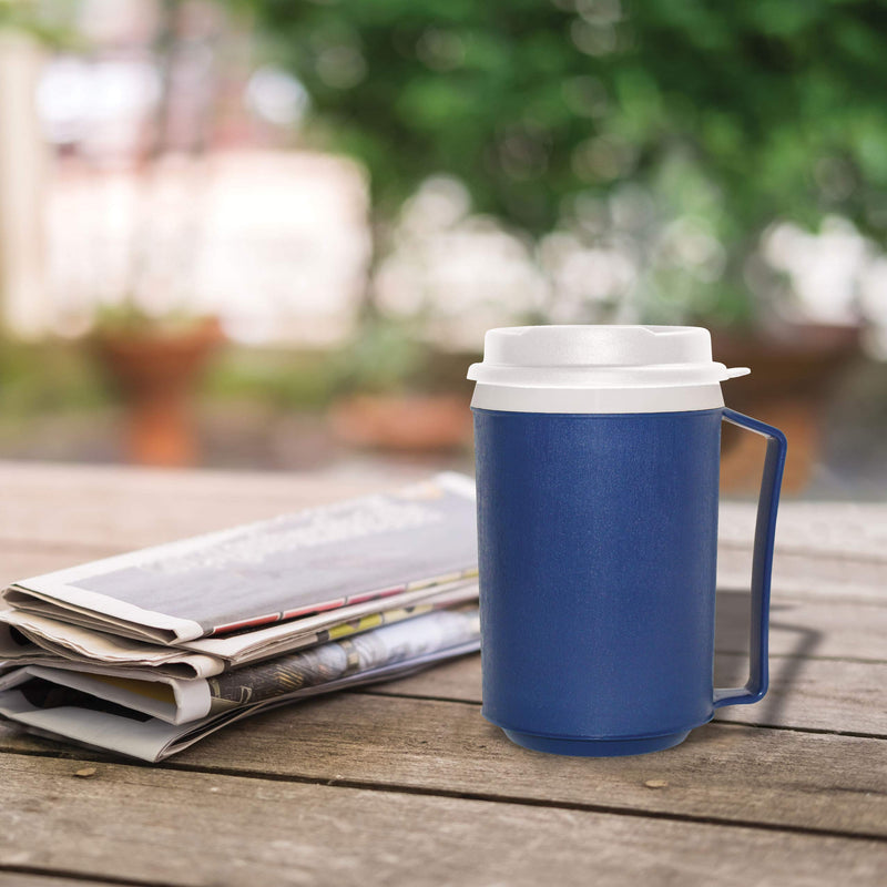 Rehabilitation Advantage Weighted Insulated Mug with Tumbler Lid (12oz), Blue
