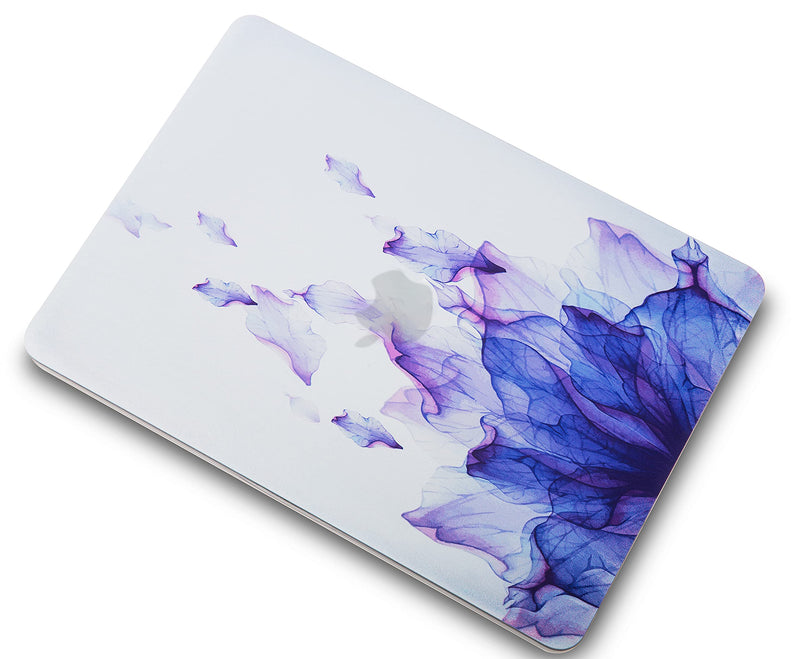 KECC Compatible with MacBook Air 13 inch Case (2010-2017 Release) A1369/A1466 Plastic Hard Shell + Keyboard Cover + Sleeve (Purple Flower) Purple Flower