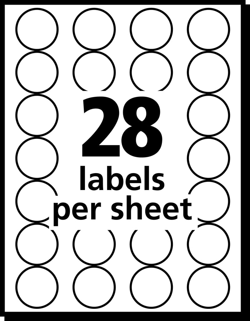 Avery 05459 Handwrite Only Removable Round Color-Coding Labels, 3/4" dia, Black (Pack of 1008)