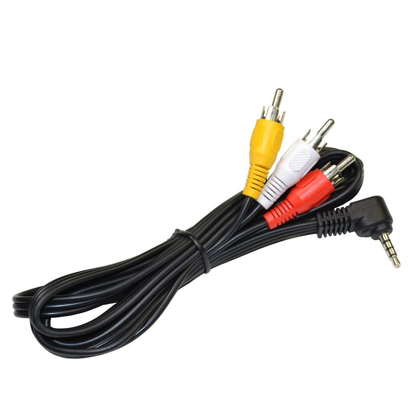 HQRP AV Audio Video Cable / Cord 3.5mm to 3 RCA Compatible with Canon JVC Panasonic PV-DV51 PV-DV52 PV-DV52D PV-DV52DS PV-DV52S PV-DV600 PV-DV100 PV-DV101 PV-DV102 PV-DV103 PV-DV121 PV-DV121D Camcorder, 56-inch