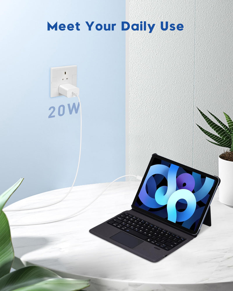 [Apple Certified] 20W USB C Fast Charger for iPad Pro 12.9/11 inch 2022/2021/2020/2018, iPad Air 5th/4th, iPad 10th Generation, iPad Mini 6, 2Pack PD Fast Charger Block with 10FT Long USB C to C Cable 10-Foot 2*Cables + 2*Blocks