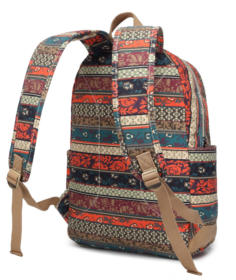 Kinmac New Bohemian Water Resistant Laptop Backpack with Massage Cushion Straps and USB Charging Port for Laptop Up to 15.6 Inch Men Women Student Travel Outdoor Backpack