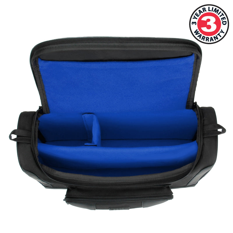 USA GEAR Tablet Bag Compatible with 11 inch iPad Pro, 10.9 inch iPad Air, 10.2 inch iPad - Compact Messenger Tablet Bag Blue