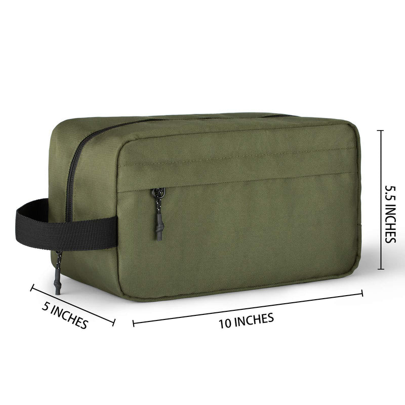 Vorspack Toiletry Bag Hanging Dopp Kit for Men Water Resistant Shaving Bag with Large Capacity for Travel - Army Green