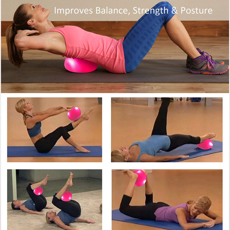Vaupan Mini Exercise Ball, 9 Inch Small Gym Ball with Inflatable Straw for Yoga, Pilates, Stability, Barre, Physical Therapy, Stretching and Core Training, Improves Balance, Strength Pink 1 Pack