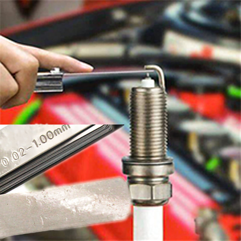 KEWAYO Stainless Steel Feeler Gauge Metric Measuring Tool (0.02-1.00mm, 17 Blades), for Measuring Gap Thickness