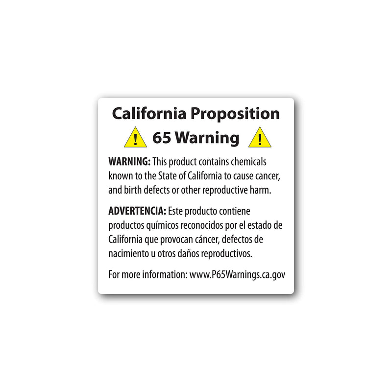 Prop 65 California Warning Labels / 500 Short Form Warning Labels / 1.5" x 1.5" Square Adhesive Stickers