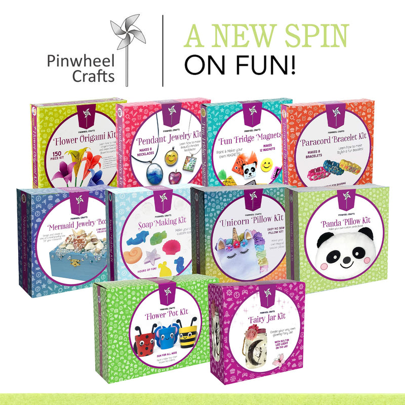 Pinwheel Crafts Panda Pillow Kit,Stuffed Animal Arts and Crafts for Kids Ages 8-12, Make Your Own Stuffed Animals for Girls, Kids Pillow Sewing Kit for Kids, Panda Plush Crafts for Boys Ages 8-12