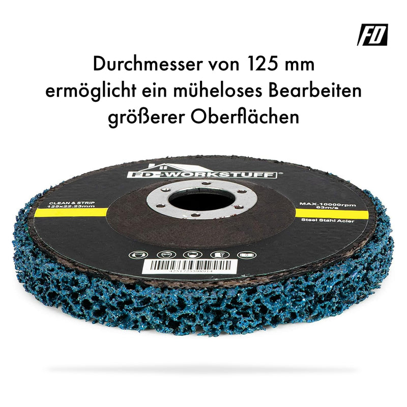 Cleaning disc │ 5 pieces │ Ø 125 mm │ CSD disc │ blue│ coarse cleaning disc │ for angle grinders