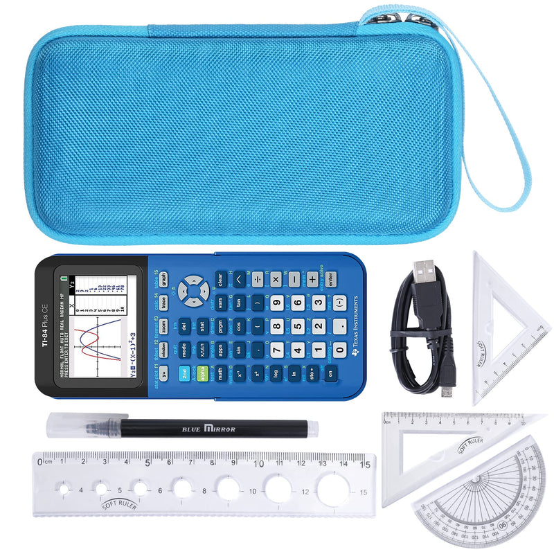 Khanka Hard Travel Case Replacement for Texas Instruments TI-83 Plus/TI-84 Plus/TI-84 Plus CE Color Graphing Calculator, Case Only (Bionic Blue)