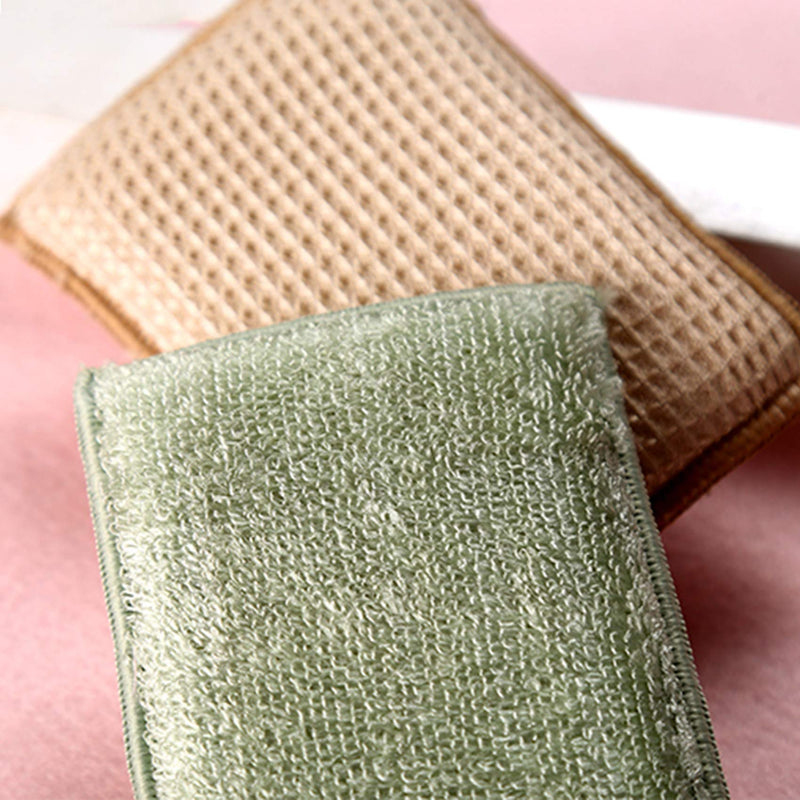 KMAKII Bamboo Kitchen Sponges Dish Sponge Super Absorbent Natural Dish Sponges,3 Color, Pack of 6 3 Color