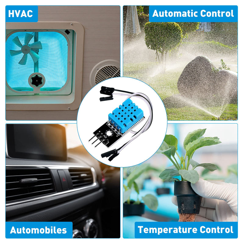10 Pieces DHT11 Temperature Humidity Sensor Module Digital Single Bus 3.3V-5V, Humidity Measure Range 20%-95% Temperature Measure Range 0-50℃ with Wires Compatible with Arduino Raspberry Pi