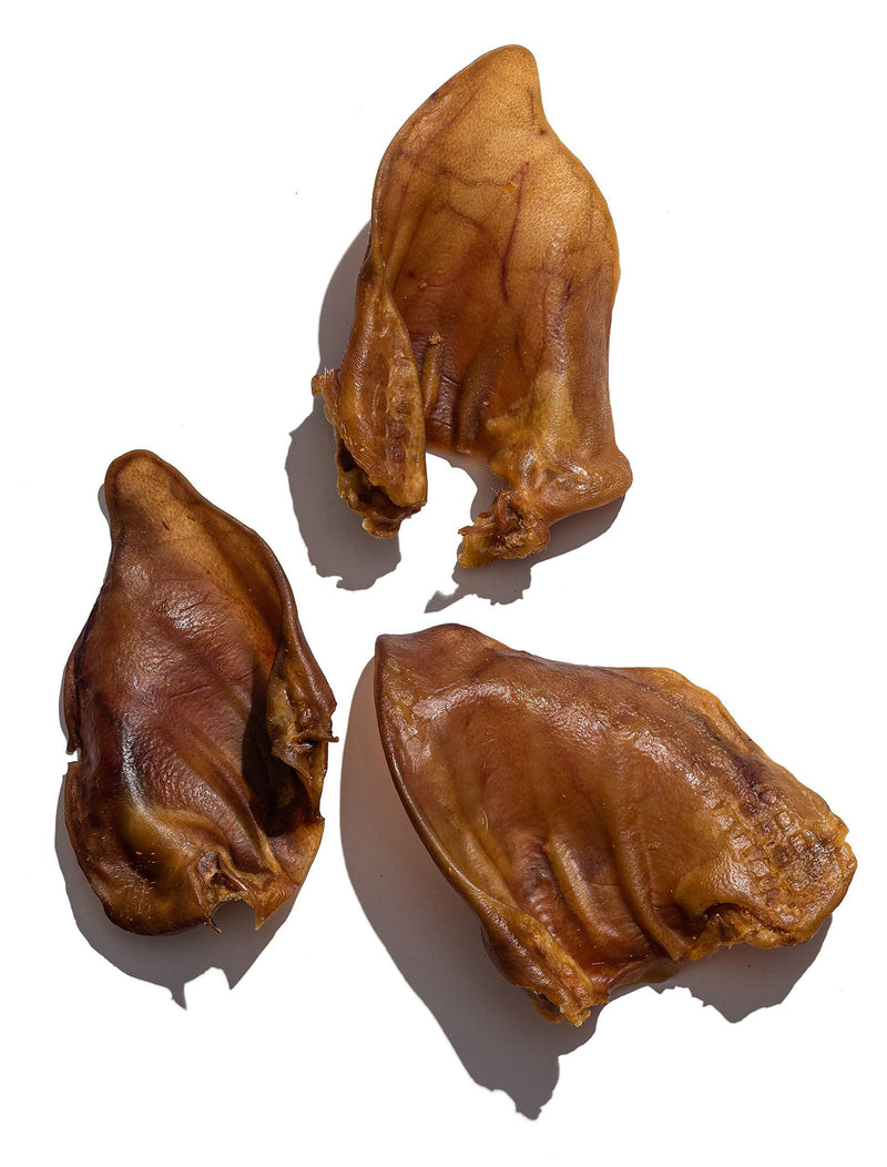 Jack&Pup Whole Pig Ears for Dogs - Extra Thick Large Pigs Ears - Premium Odor Free Dog Pig Ear Treats - Natural Dog Pork Chews; Excellent Rawhide Alternative (10 Pack)