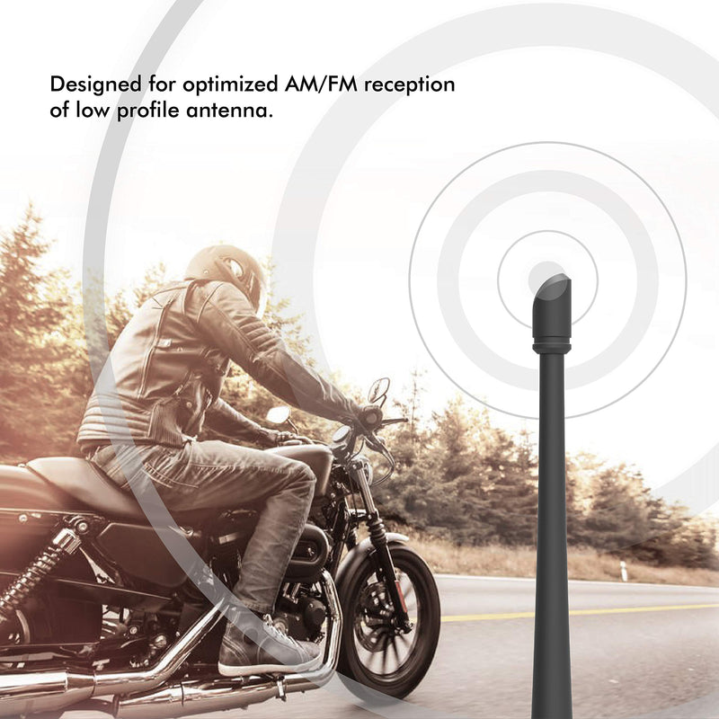 Rydonair Antenna Compatible with Harley Davidson 1998-2021 | 7 inches Flexible Rubber Antenna Replacement | Designed for Optimized FM/AM Reception
