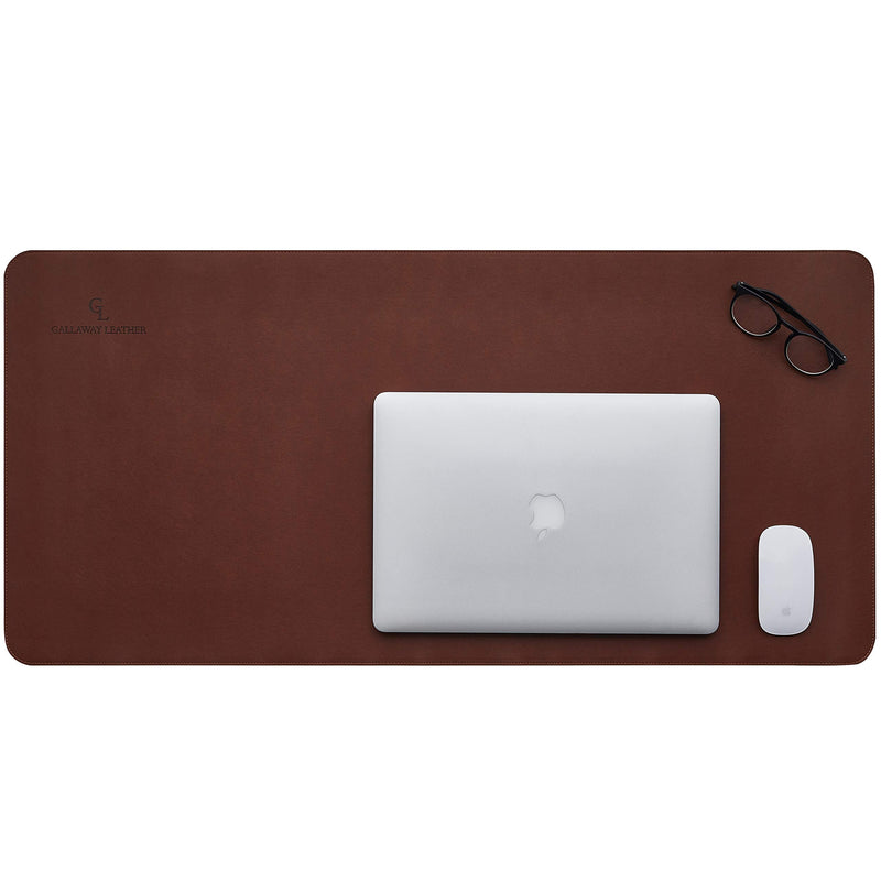 Gallaway Leather Desk Pad â€“ 36 x 17 inch - Desk Mat Home Office Desk Accessories Desktop Protector XXL Mouse Pad Writing Desk Blotter (Dark Brown)