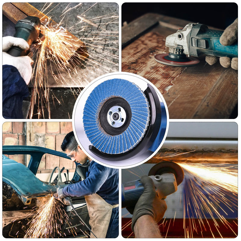 HATANSE Pack of 8 serrated discs, diameter 76 mm x 10 mm, sanding discs, sanding mop plates, 40, 60, 80, 120 grit set of flap discs for angle grinder, polishing machine