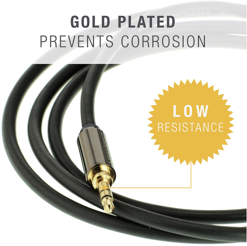 Mediabridge 3.5mm Male To Male Stereo Audio Cable (2 Feet) - Step Down Design for iPhone, iPod, Smartphone, Tablet and MP3 Cases 2 Feet