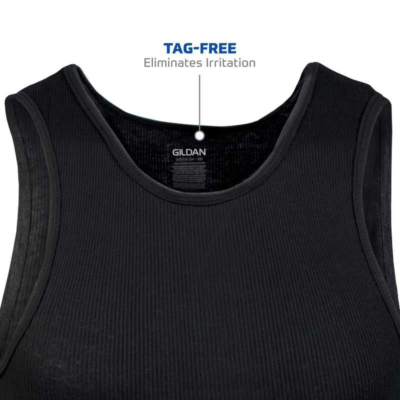 Gildan Men's A-Shirts Tanks Multipack Small Black (6 Pack) 6