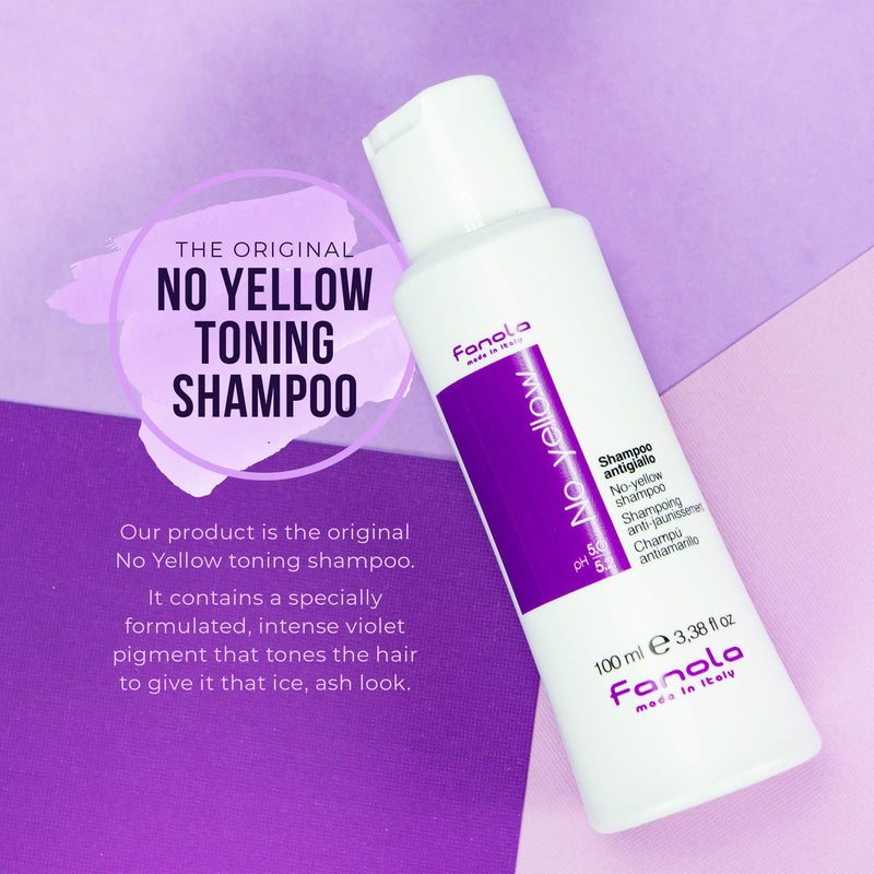 Fanola No Yellow Shampoo, 100 ml Travel Size 3.38 Fl Oz (Pack of 1)