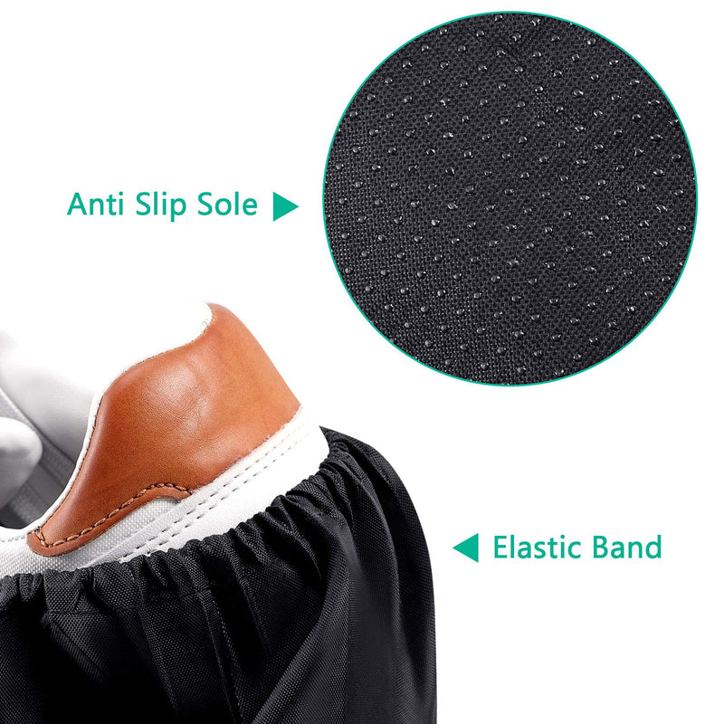 SATINIOR Reusable Shoe Covers Slip Resistant Waterproof Boot Covers Elasticity Convenience Dustproof Overshoes Machine Washable for Household Carpet Floor Protection,Black (3 Pairs) 3