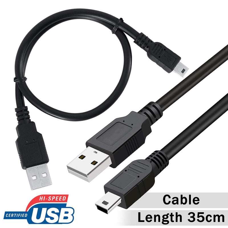 SaiTech IT 3 Pack USB 2.0 A to Mini 5 pin B Cable for External HDDS/Camera/Card Readers/MP3 Player/PS3 Controller/GPS Receiver-Black -35cm(1 feet)