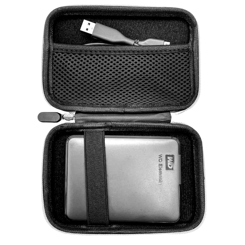 Vexko External Hard Drive Portable Carrying Case 6" with Inner Pocket - Slim , Compact, Attractive Gray Fabric with Zipper. Padded Protection, Lightweight, Durable (Grey) Grey