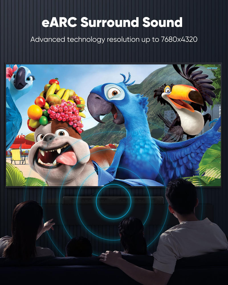 Highwings 10K 8K HDMI Cable 3meter Certified, HDMI 2.1 Cable 48Gbps Ultra High Speed 8K 60Hz 4K 120Hz 7680P eARC HDCP 2.2&2.3 DTS:X Dynamic HDR Dolby Atmos Compatible with PS5 X-BOX HDTV Monitor 3m