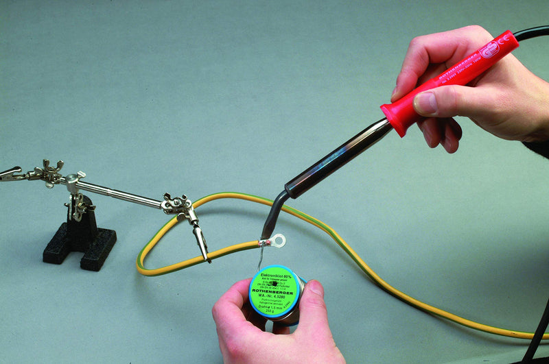 ROTHENBERGER Industrial soldering iron, 100 W, incl. device support + CU tip angled/flat, 035959