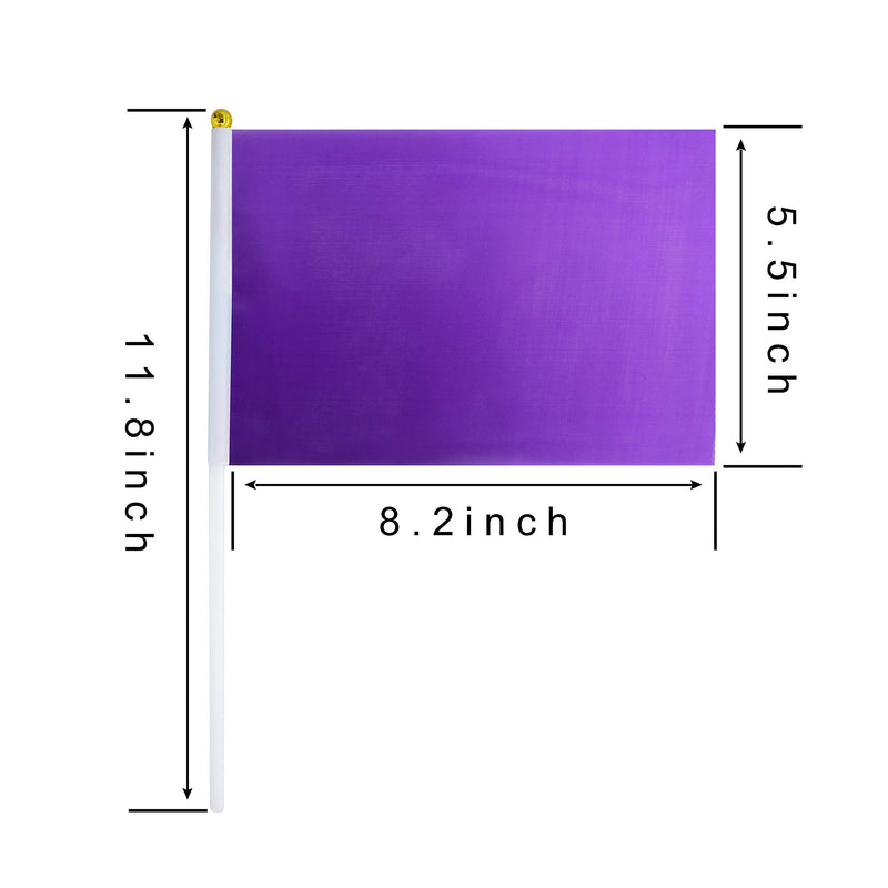 Consummate 25 Pack Solid Purple Flag Small Mini Plain Purple DIY Flags On Stick,Party Decorations for Parades,Grand Opening,Kids Birthday,Party Events Celebration