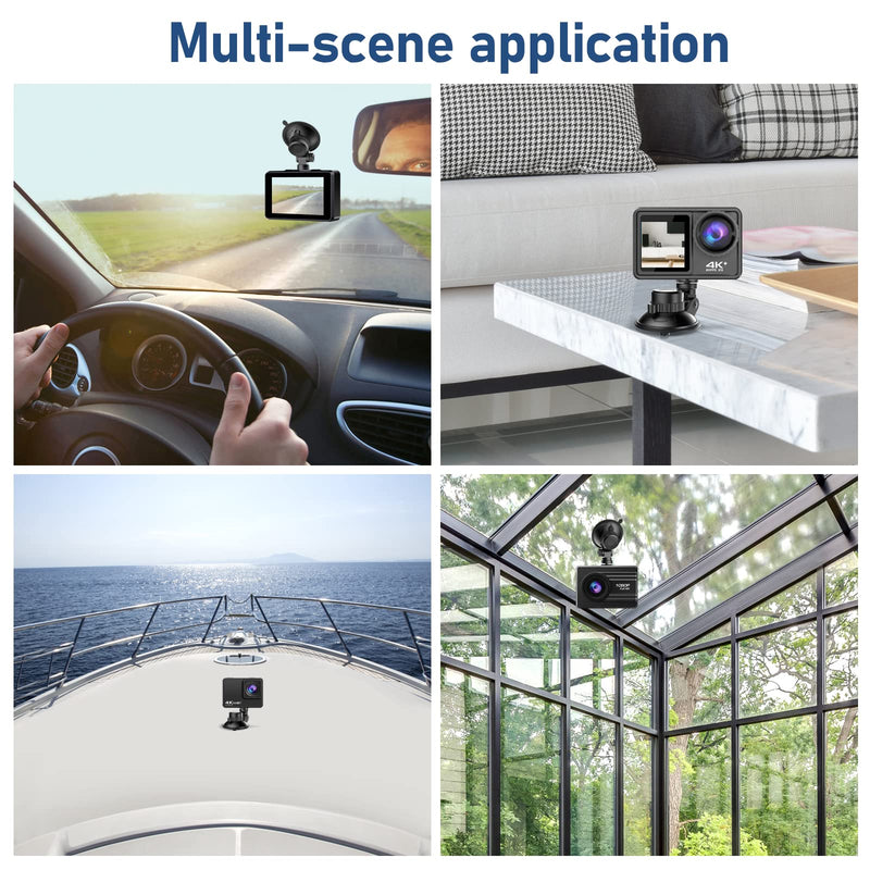 Dash Cam Mount, Suction Cup Mount,Windshield & Dashboard Suction Cup Mount Camera Mount,for Rove R2-4K,CHORTAU Dash Cam,Screw Connectors are Suitable for Most Dash Cam, DVR, GPS and Sports Camera