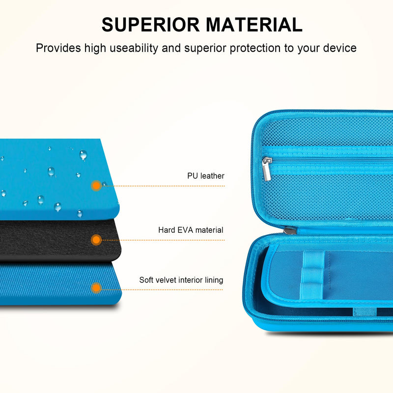 Elonbo Hard Travel Case for Texas Instruments TI-84 Plus CE/TI-84 Plus/TI-83 Plus CE Color Graphing Calculator, Extra Zipped Pocket fit Charging Cable Charger Manual. Blue