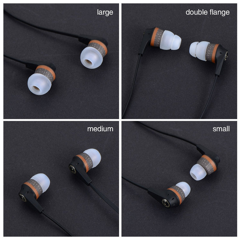 eBoot Replacement Earbuds Silicone Eartips Earpads for Skullcandy Earphones, Black and Clear, 8 Pairs