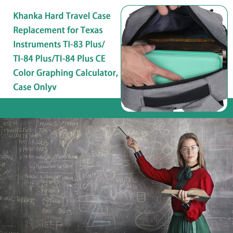Khanka Hard Travel Case Replacement for Texas Instruments TI-83 Plus/TI-84 Plus/TI-84 Plus CE Color Graphing Calculator, Case Only (Mint) Teal