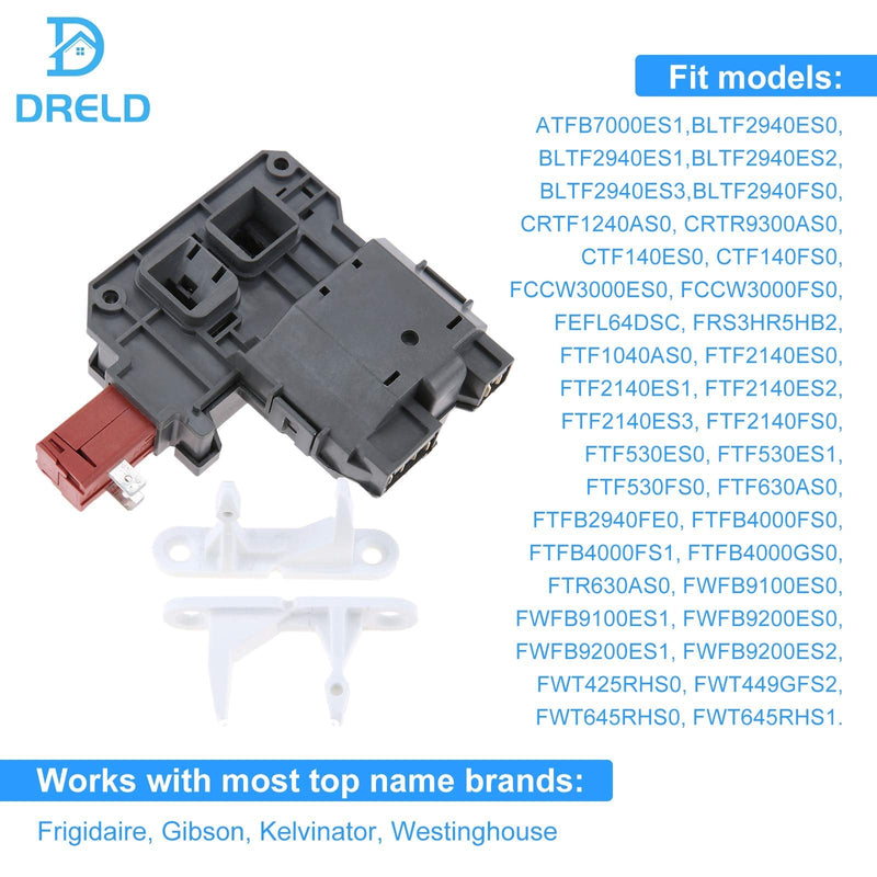 131763202 131763256 Washer Door Lock Switch with 131763310 Door Striker, Replacement for Frigidaire Whirlpool Electrolux Kenmore Gibson, Replace 131763255 1317633 131269400 131763200 AP4455026