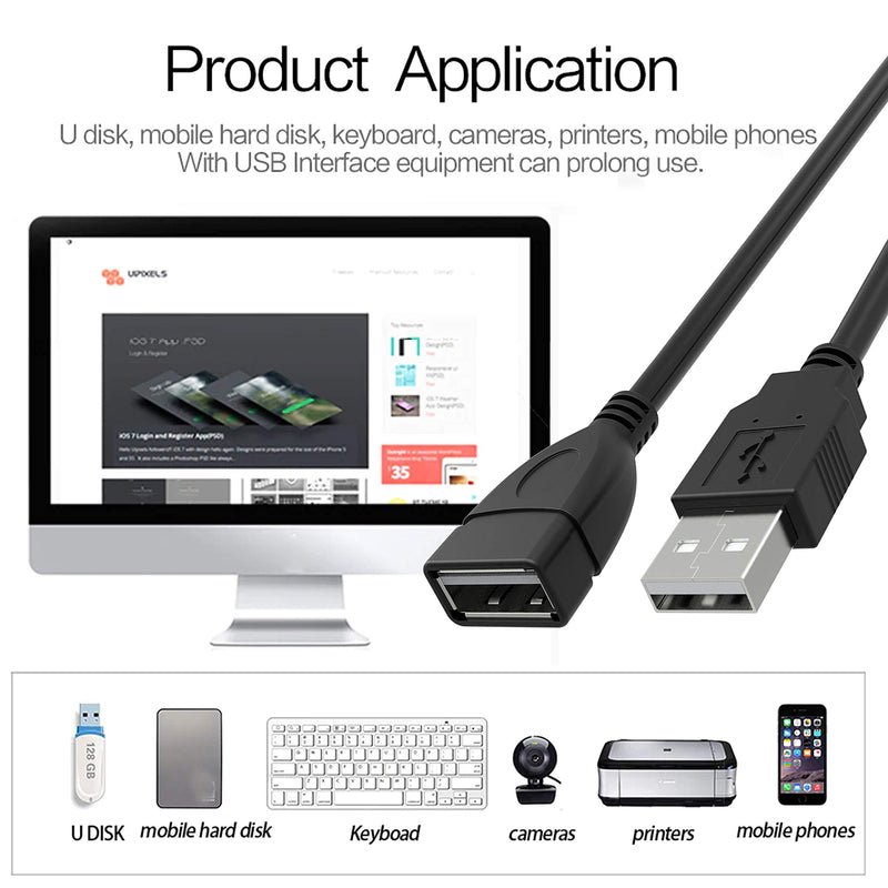 SaiTech IT 4 Pack (15cm - 6inch) Adjustable Flexible USB 2.0 Male to Female Extension Plug / Socket Adapter Cable - Worlds Shortest USB 2.0 Extension Cable