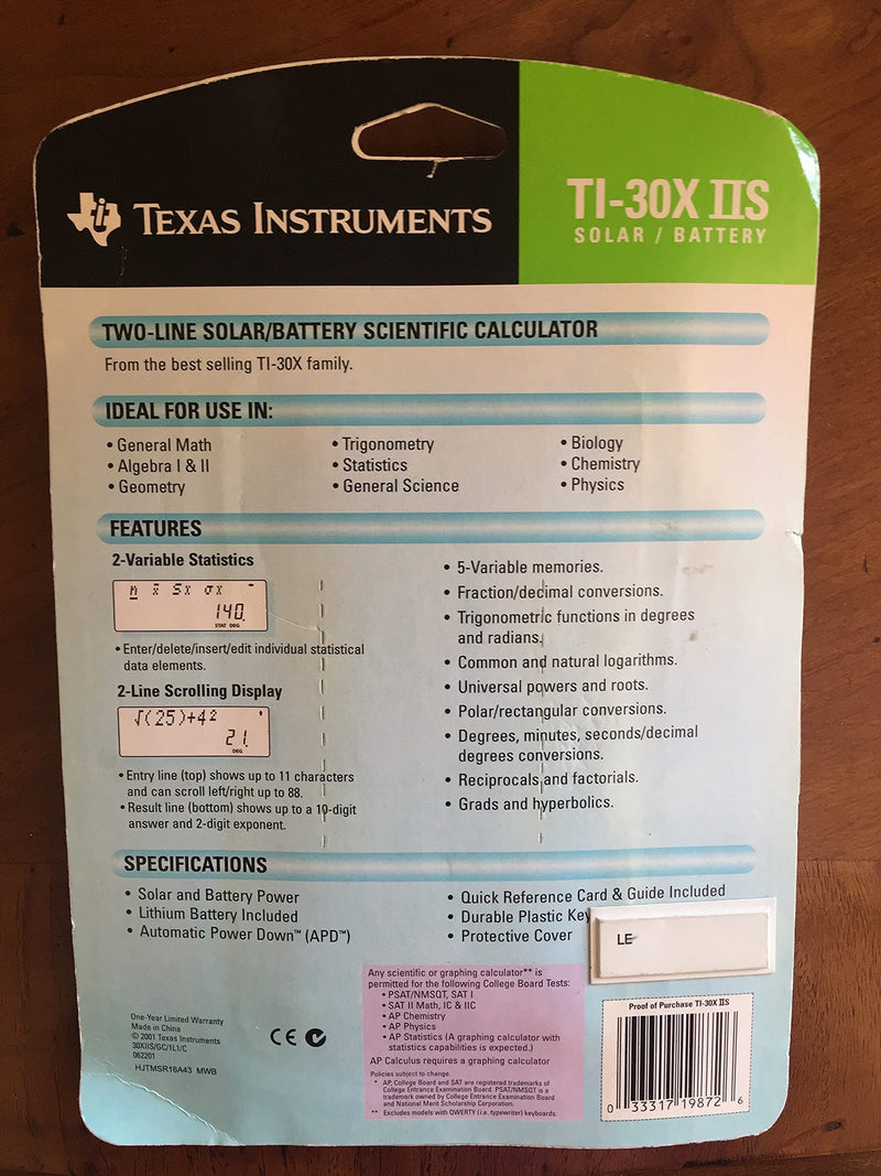 Back To School Texas Instruments Fundamental TI-30X IIS, 2-Line Scientific Calculator Supply Kit, Essential Classroom Teaching & Advance Training Resource Tool for Math Science Algebra Statistics Trig