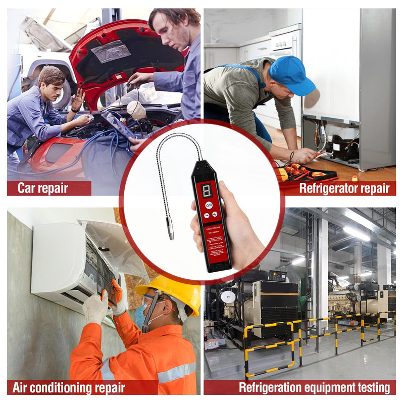 Aprvtio Refrigerant Leak Detector with LED Light, Halogen Leak Detector Freon Gas Leakage Tester HVAC Air Condition R22 R410A R134A R1234YF CFCs HCFCs HFCs Indicator WJL-6000PRO 2021 Upgrade WJL-6000PRO-UV