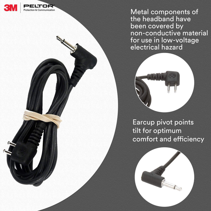 3M PELTOR Audio Input Cable FL6H, 3.5mm Mono Plug , Black