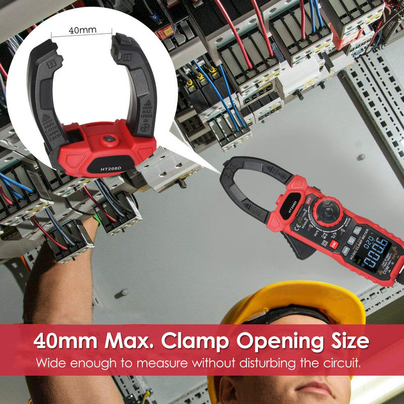 AC/DC Digital Clamp Meter 1000A True RMS Auto Range Professional Multimeter, 6000 Counts, Inrush, VFD, LOZ Mode Measures Current Voltage Temperature Capacitance Resistance Diodes Continuity Duty-Cycle AC/DC Current Meter