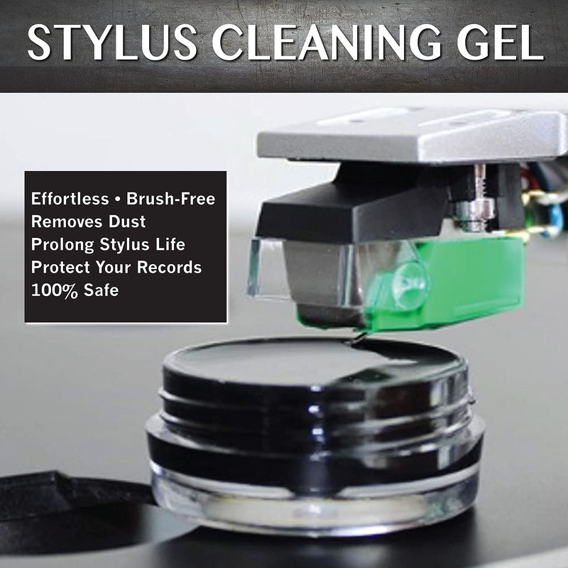 Vinyl Record Cleaning Kit - The Complete Set - Includes Soft Velvet & Carbon Fiber Record Brushes, LP Cleaner Solution, Turntable Stylus Gel, Microfiber Cloth, Label Protector & Metal Storage Case