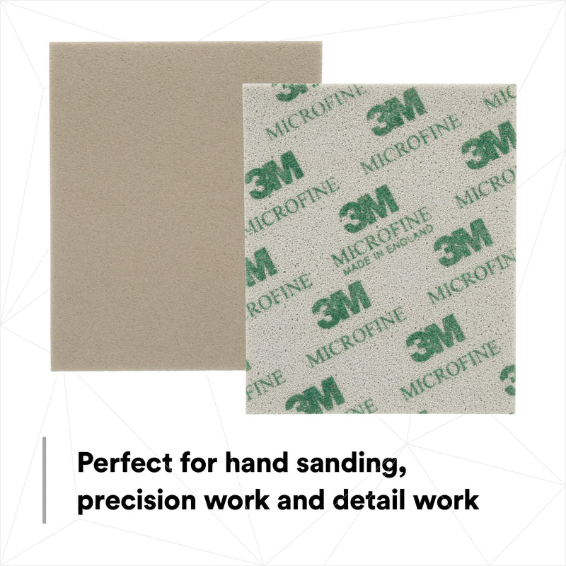 3M Softback Sanding Sponge, 02600, 4-1/2 in x 5-1/2 in, (115mm x 140mm), Microfine, 20 sponges per pack Very Fine