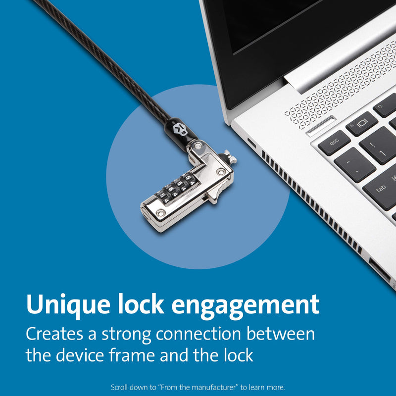 Kensington Slim NanoSaverâ„¢ Combination Laptop Lock (Resettable) (K60603WW) For NanoSaver Slot