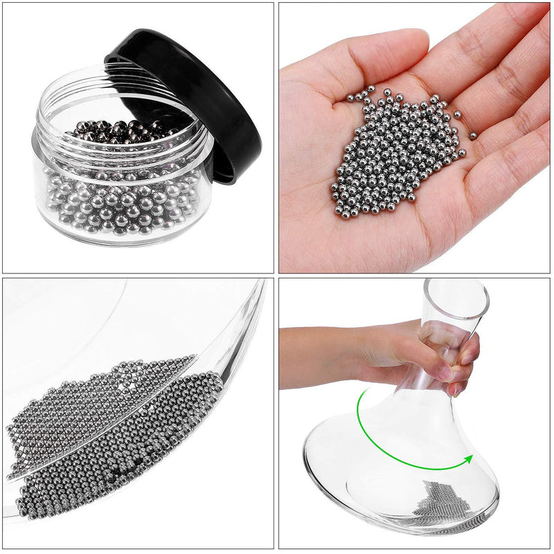 3 Pieces Decanter Cleaning Brush Flexible Bottle Scourer and 400 Pieces Reusable Decanter Cleaning Beads Household Cleaning Tools for Wine Decanters Goblets Glasses Cups