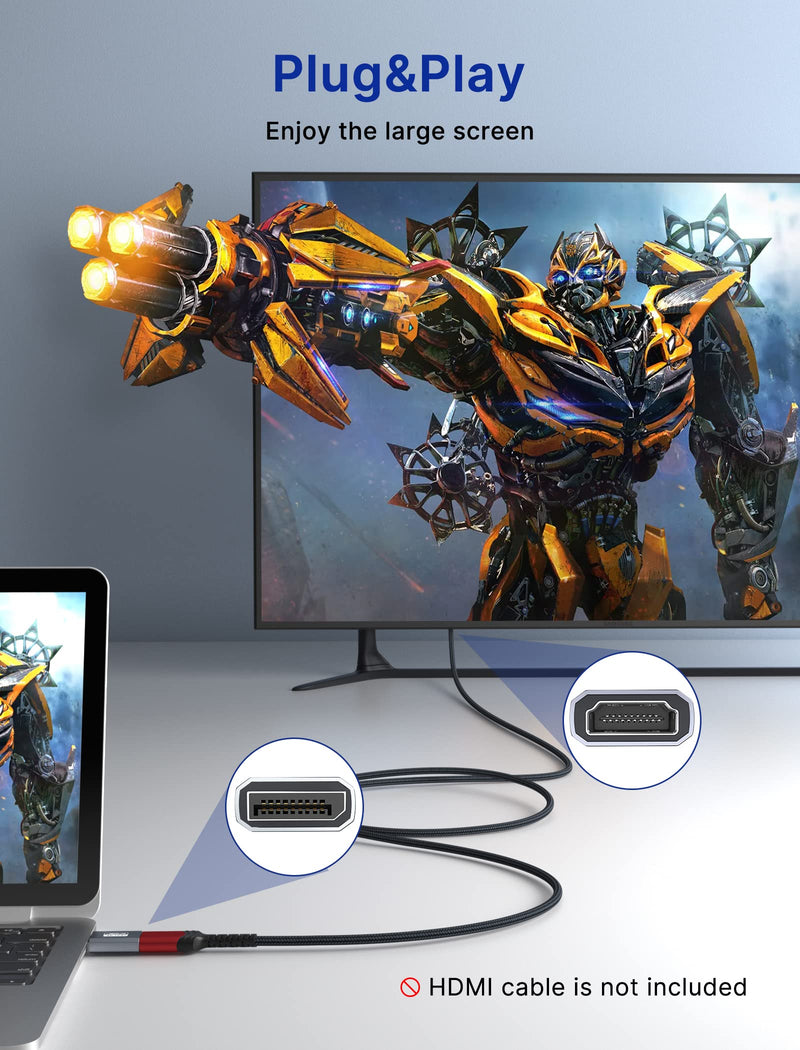 4K DisplayPort to HDMI Adapter 2-Pack, JSAUX DP PC to HDMI Monitor Converter Video UHD 2K@120Hz,4K@30 DP to HDTV Male to Female Uni-Directional adapter Compatible for Dell, Lenovo, HP,GPU, AMD, NVIDIA