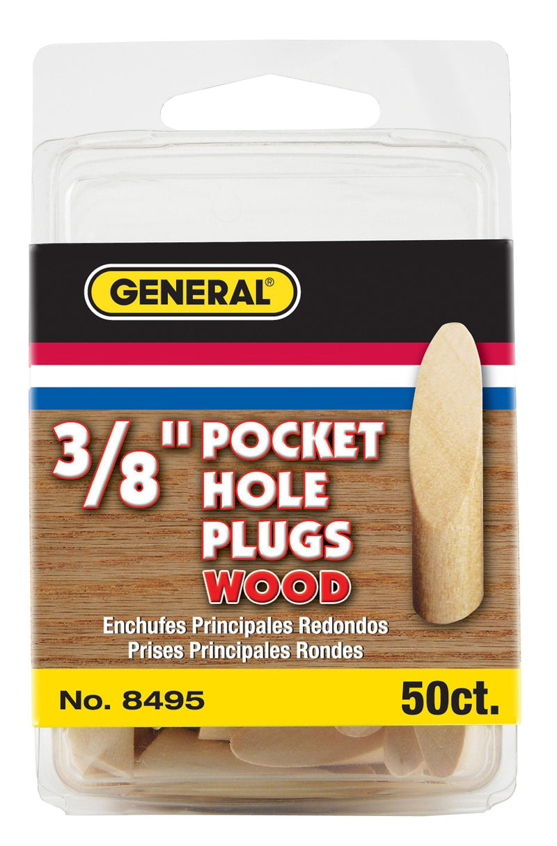 General Tools 8495 Pocket Hole Plugs, Hardwood, 50-Pack