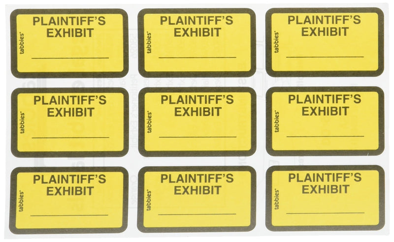 Tabbies Legal Plaintiff's Exhibit Label