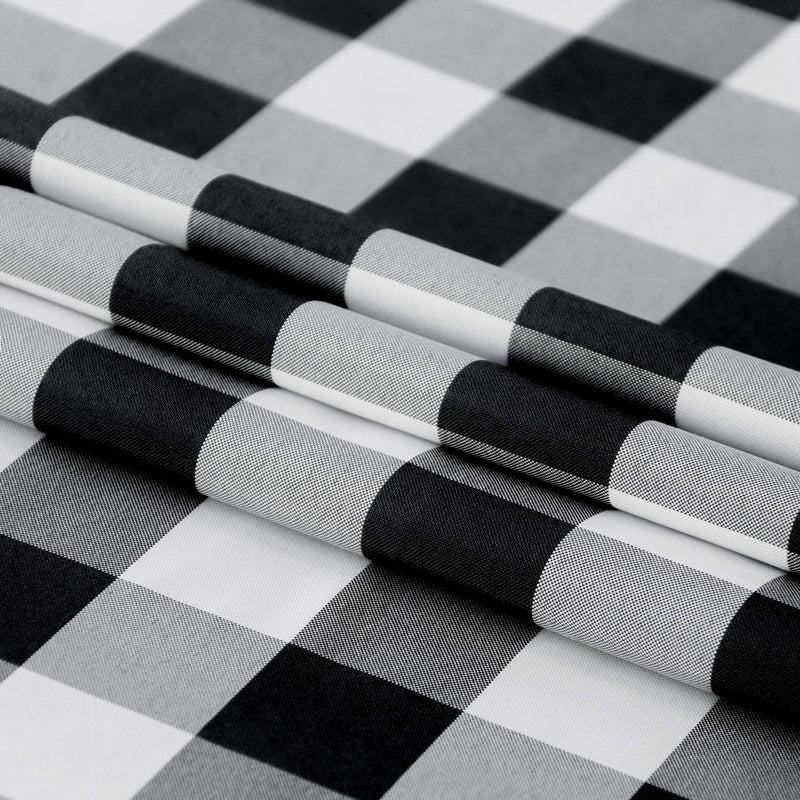 Hiasan Checkered Square Tablecloth - Stain Resistant, Waterproof and Wrinkle Resistant Washable Table Cloth for Dining Room, 54 x 54 Inch, Black and White Gingham Pattern 54" x 54"