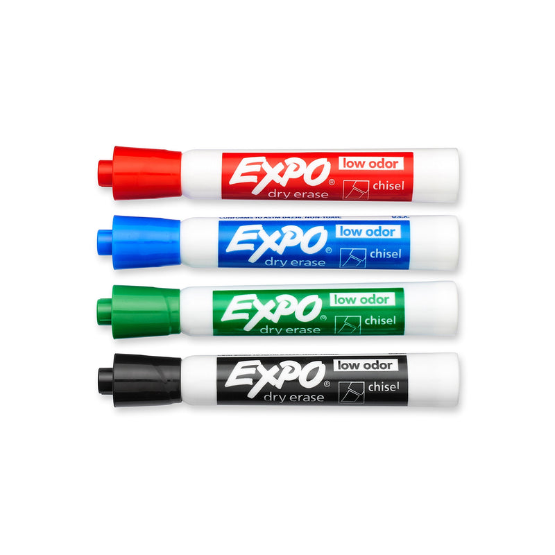 EXPO Low Odor Dry Erase Marker | Chisel Tip Markers | Whiteboard Markers, Assorted, 36 Count 36.0